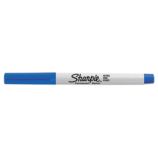 A blue Sharpie Ultra-Fine Point Permanent Marker with a white border.