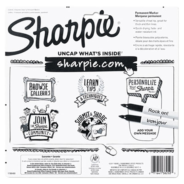 Sharpie 38250PP Assorted 8Color Chisel Tip Permanent Marker Set