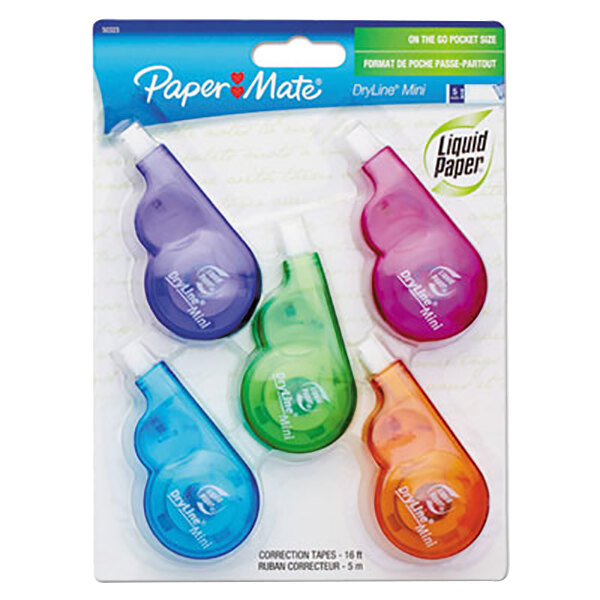 Paper Mate 5032315 Liquid Paper DryLine Mini 1/5" x 197" Correction Tape 5/Pack