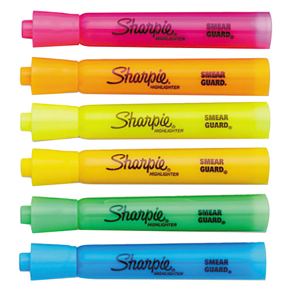 Sharpie 25053 Accent Assorted 6Color Chisel Tip Tank Style Highlighter