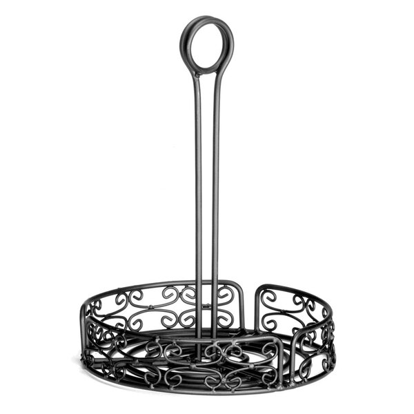 Tablecraft BK2595 Mediterranean 6" Black Condiment Caddy