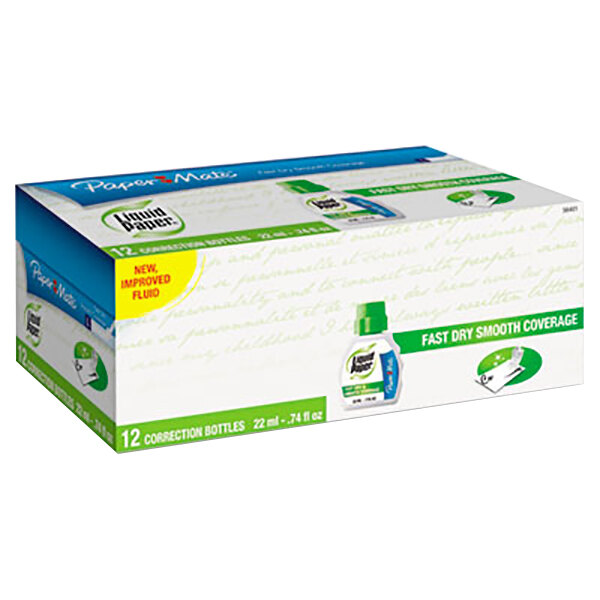 Paper Mate 5640115 Liquid Paper Fast Dry Correction Fluid 12/Pack