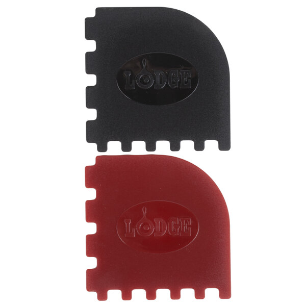 Lodge SCRAPERGPK Red / Black Polycarbonate Grill Scraper 2/Set