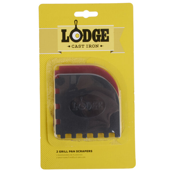 Lodge SCRAPERGPK Red / Black Polycarbonate Grill Scraper 2/Set