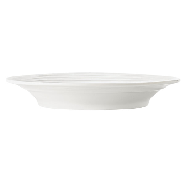 A Libbey Lunar Bright white porcelain bowl with a white background.