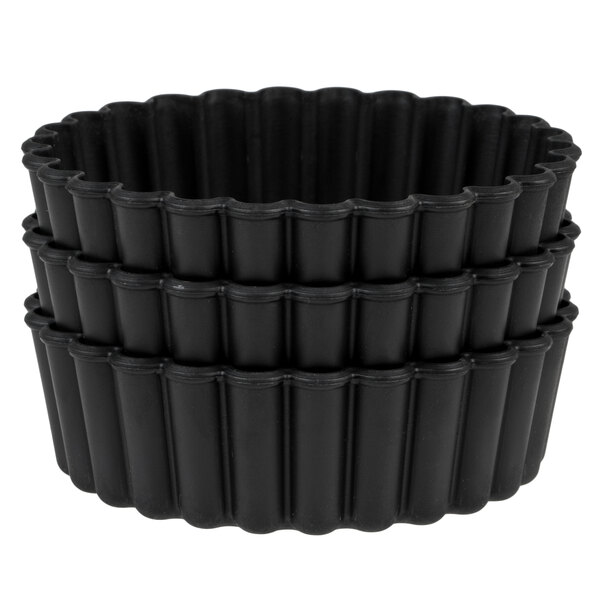 Matfer Bourgeat 345151 Exoglass 4" x 1 1/4" NonStick Fluted Tartlet