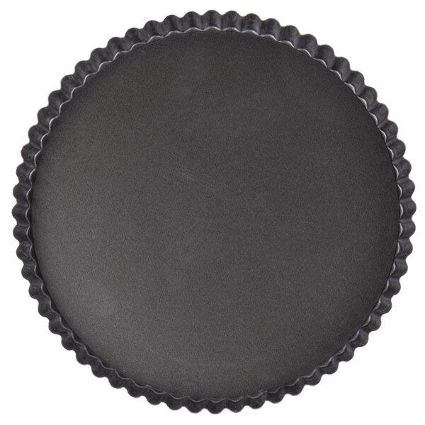 Matfer Bourgeat 332225 Exopan Steel 9 1/2" x 1" Fluted NonStick Tart