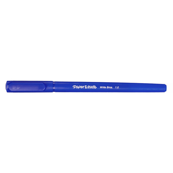Paper Mate 3311131C Write Bros Blue Ink with Blue Barrel 1mm Ballpoint Stick Pen - 12/Pack