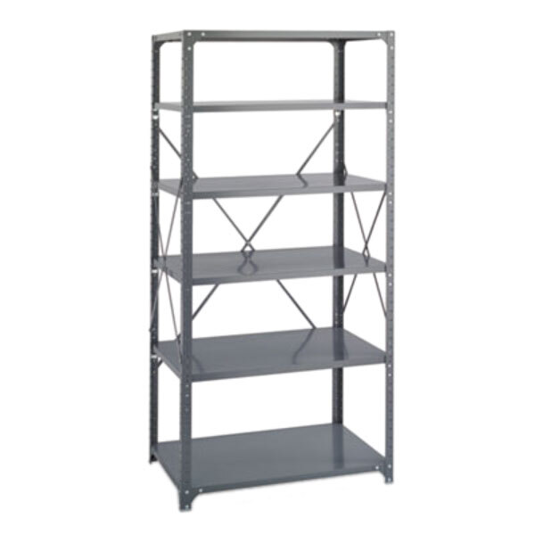 Safco 6270 Dark Gray 5 Shelf Commercial Steel Shelving Unit 36" x 24" x 75"