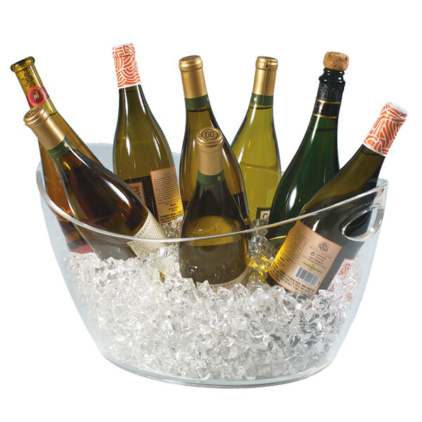 Franmara 9080 17 Qt. Colossus Customizable 8Bottle Clear Acrylic Oval Wine Bucket