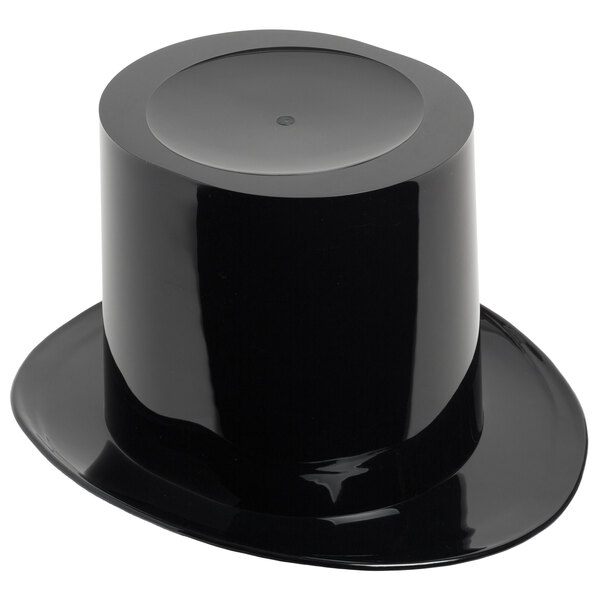 Franmara 9048 5 Qt. Black Customizable SingleBottle Top Hat Wine Bucket