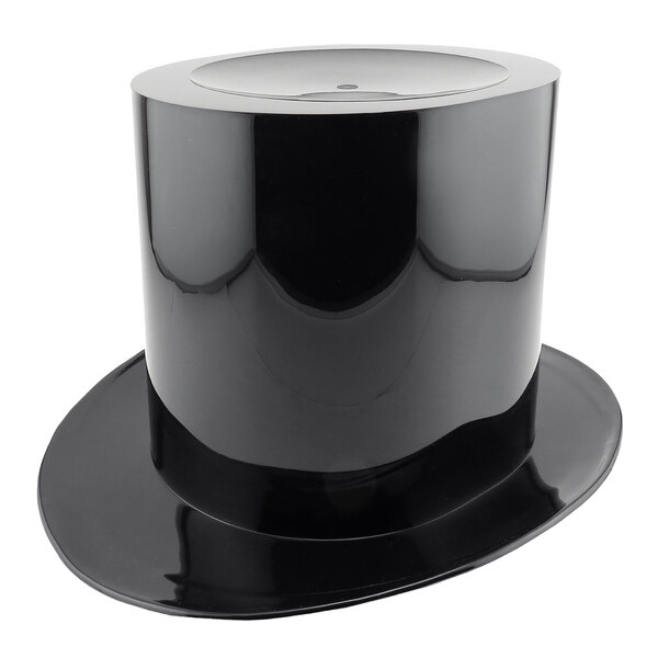 Franmara 9048 5 Qt. Black Customizable SingleBottle Top Hat Wine Bucket