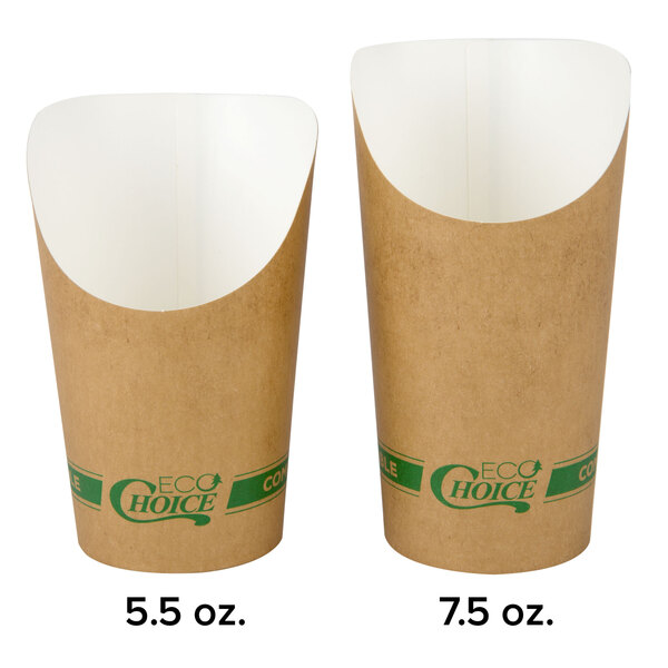 EcoChoice Medium 5.5 oz. Kraft Compostable Paper Scoop Cup 50/Pack