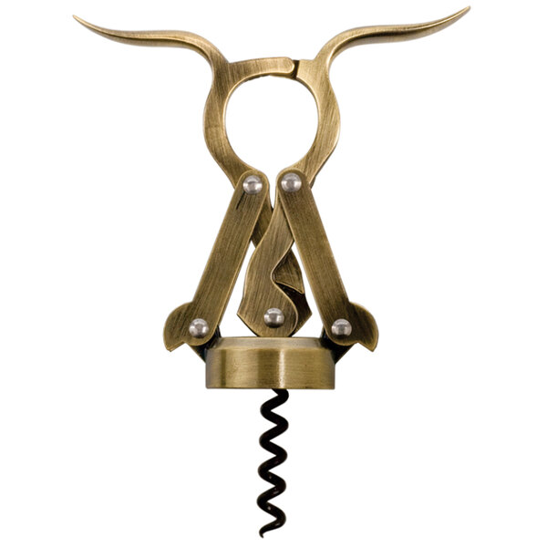 A Franmara Empire double-lever corkscrew with an antique finish and metal accents.