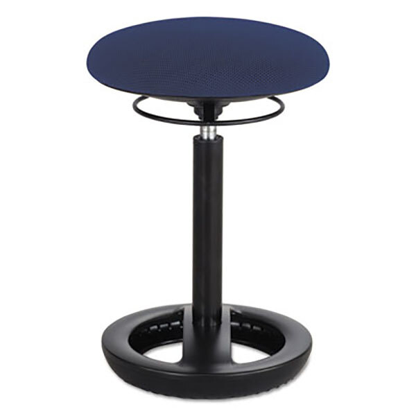 Safco 3000BU Twixt 22 1/2" Blue Desk Height Ergonomic Stool with Fabric Seat