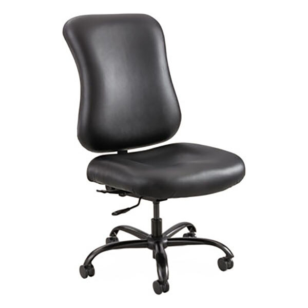 Safco 3592BL Optimus Black Vinyl Big & Tall High Back Swivel Chair