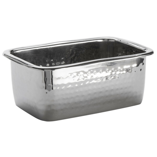 American Metalcraft HMBR 15 oz. Hammered Stainless Steel Rectangular Pan