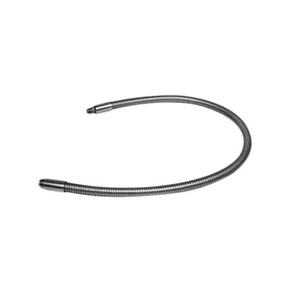 A stainless steel Fisher metal flexible hose with a black handle.