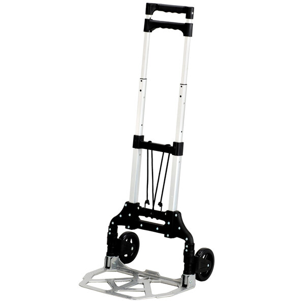 A Safco Stow & Go hand truck with retractable wheels.