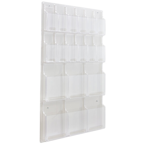 Safco 5600CL Reveal Clear 18-Compartment Wall-Mount Display Rack - 30 ...