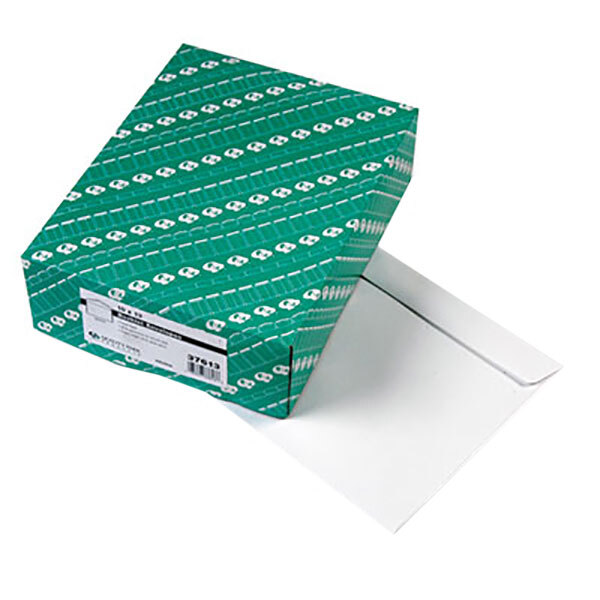 Quality Park 37613 #97 10" x 13" White Gummed Seal Open Side File Envelope - 100/Box