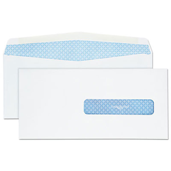 Quality Park 21438 #10 1/2 4 1/2" x 9 1/2" White Health Form Security Tinted Envelope with Window and Redi Seal - 500/Box