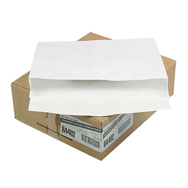 Survivor R4492 Tyvek® #110 12" x 16" x 2" White Expansion Mailer with Flap-Stick Self Adhesive Seal - 100/Case