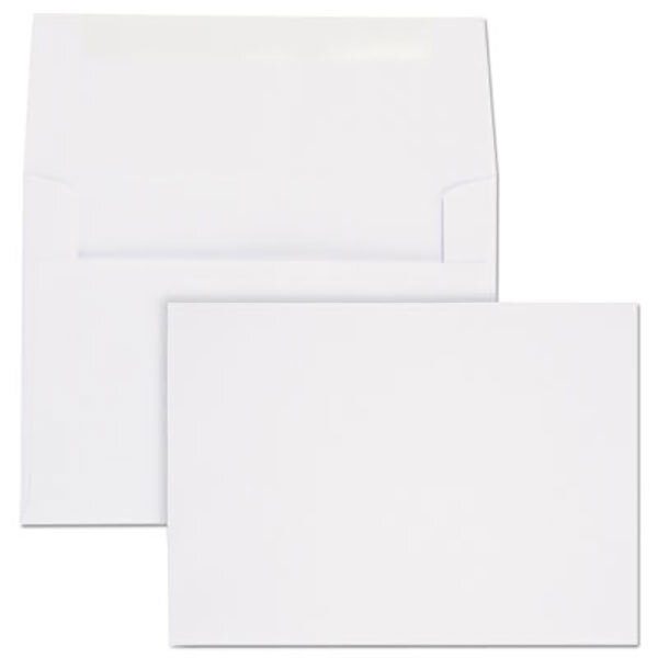 Quality Park 36417 #6 4 3/4" x 6 1/2" White Gummed Seal Greeting Card / Invitation Envelope with Redi-Strip Seal - 100/Box