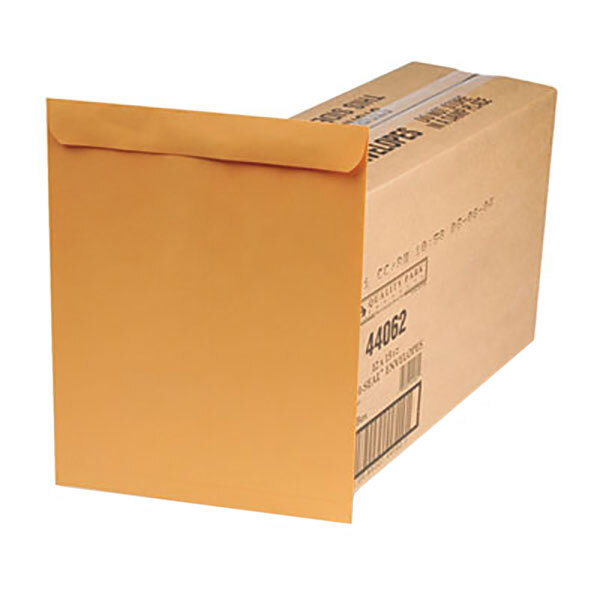 Quality Park 44062 #110 12" x 15 1/2" Brown Kraft File Envelope with Redi-Seal   - 250/Box