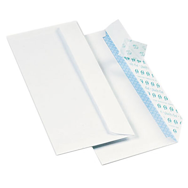 Quality Park 69122B #10 4 1/8" x 9 1/2" White Security Tinted Business Envelope with Redi-Strip Seal - 1000/Case