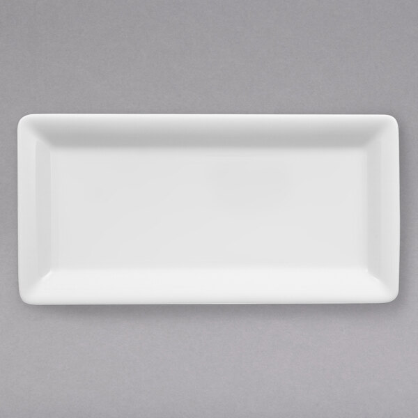 A white rectangular Villeroy & Boch porcelain platter.