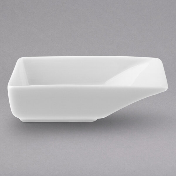 A white rectangular Villeroy & Boch porcelain bowl.
