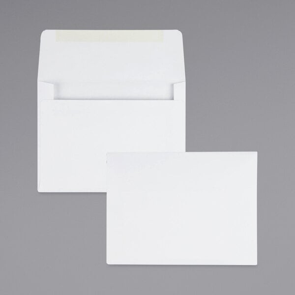 Quality Park 36226 #5 1/2 4 3/8" x 5 3/4" White Gummed Seal Greeting Card / Invitation Envelope - 500/Box
