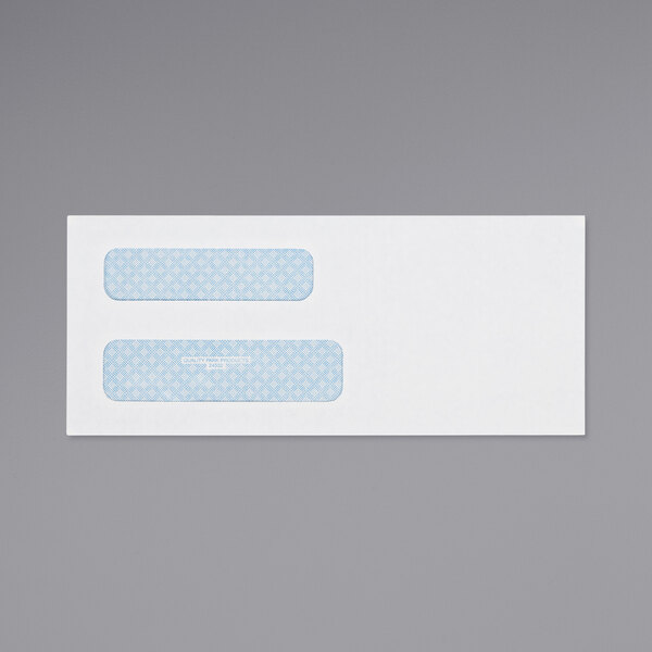 Quality Park 24532 #8 5/8 3 5/8" x 8 5/8" White Gummed Seal Security Tinted Check Envelope with 2 Windows - 500/Box