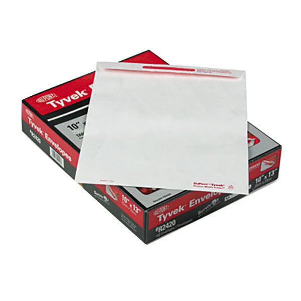 Quality Park R2420 #97 Advantage Flap-Stik Tyvek® 10" x 13" White Mailer - 100/Box