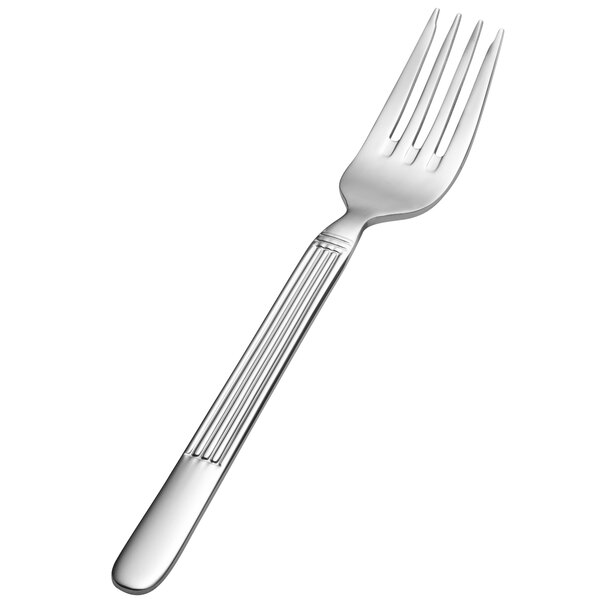 A Bon Chef Apollo salad/dessert fork with a silver handle.