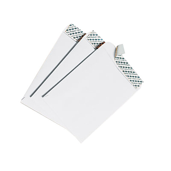 A group of white Quality Park file envelopes.
