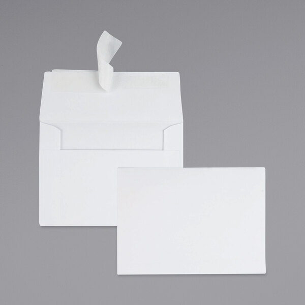 Quality Park 10742 #10 4 1/2" x 6 1/4" White Greeting Card / Invitation Envelope with Redi-Strip Seal - 50/Box