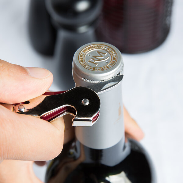 Pulltap's Original Customizable Waiter's Corkscrew with Burgundy Handle