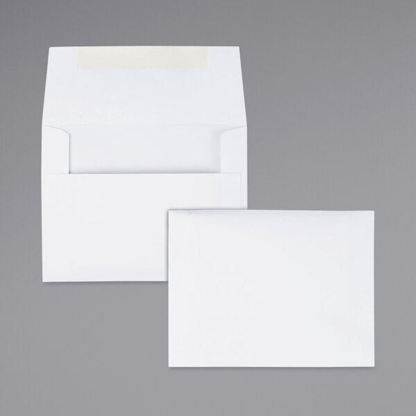 Quality Park 36217 #5 1/2 4 3/8" x 5 3/4" White Gummed Seal Greeting Card / Invitation Envelope - 100/Box