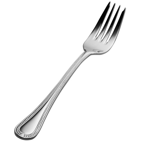A Bon Chef stainless steel salad/dessert fork with a silver handle.