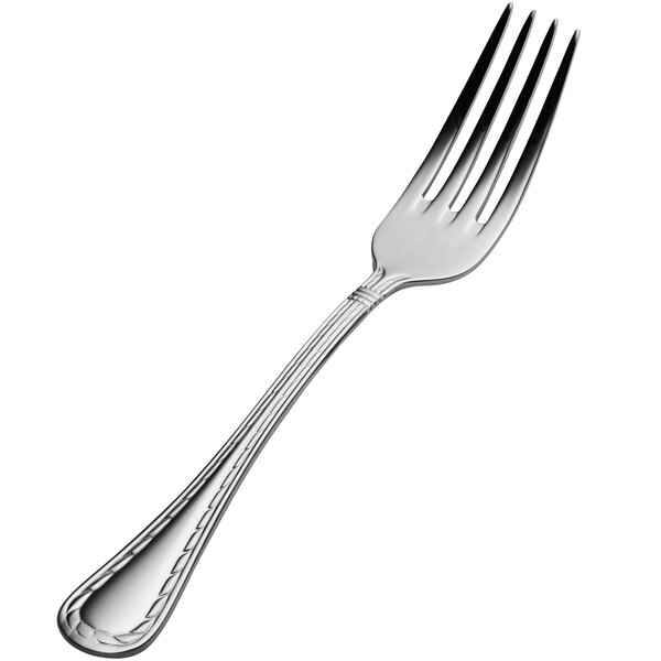 A Bon Chef stainless steel dinner fork with a silver handle.