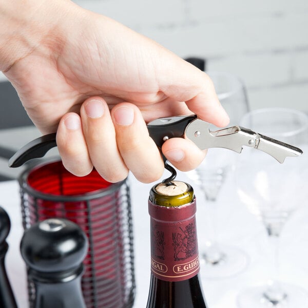 Pulltap's Original Customizable Waiter's Corkscrew with Black Handle