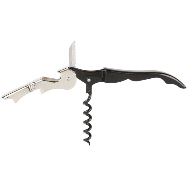 Pulltap's Original Customizable Waiter's Corkscrew with Black Handle
