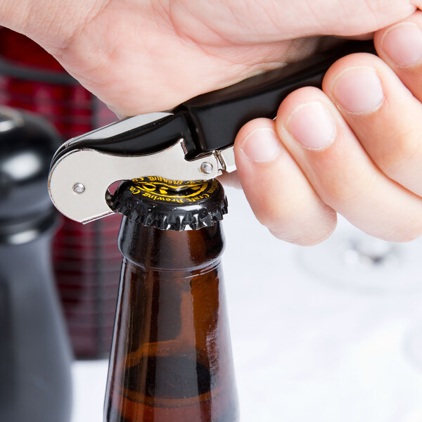 Pulltap's Original Customizable Waiter's Corkscrew with Black Handle
