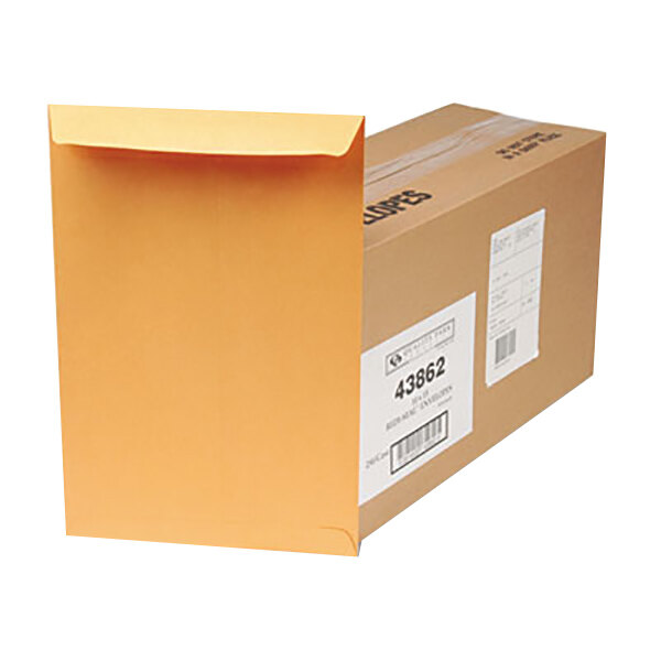 Quality Park 43862 Redi Seal #98 10" x 15" Brown Kraft File Envelope with Redi-Seal Adhesive - 250/Box