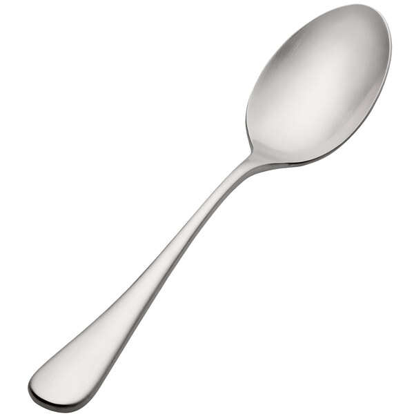 A Bon Chef stainless steel spoon with a silver handle.