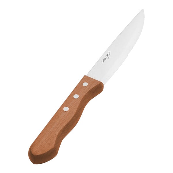 Bon Chef S937 Gaucho 10" Steak Knife with Dark Wood Handle - 12/Pack