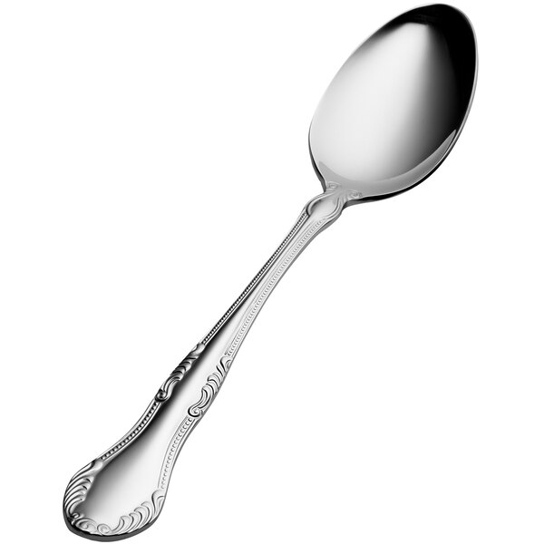 A Bon Chef stainless steel serving spoon with a large handle.