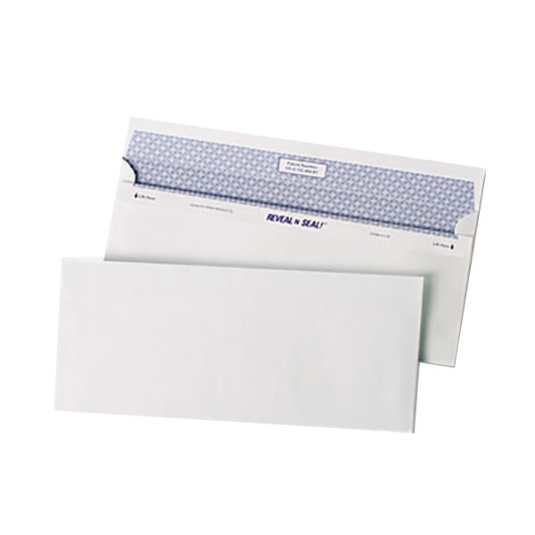 Quality Park 67218 Reveal N Seal #10 4 1/8" x 9 1/2" White Business Envelope with Self Adhesive Seal - 500/Box